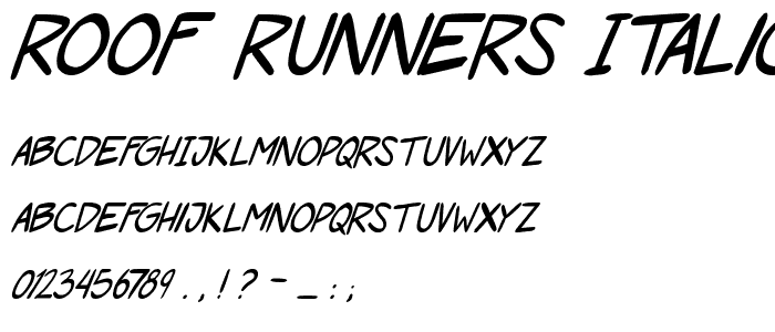 Roof runners Italic font